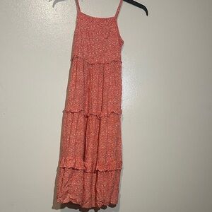 Cat & Jack Orange Floral Tiered Dress